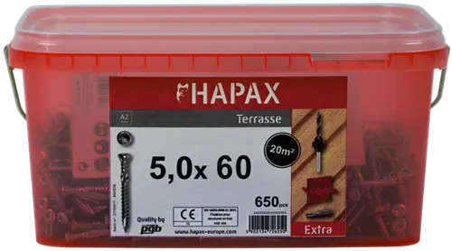 hapax-hardwood-screws-5x60-a2-set-bucket